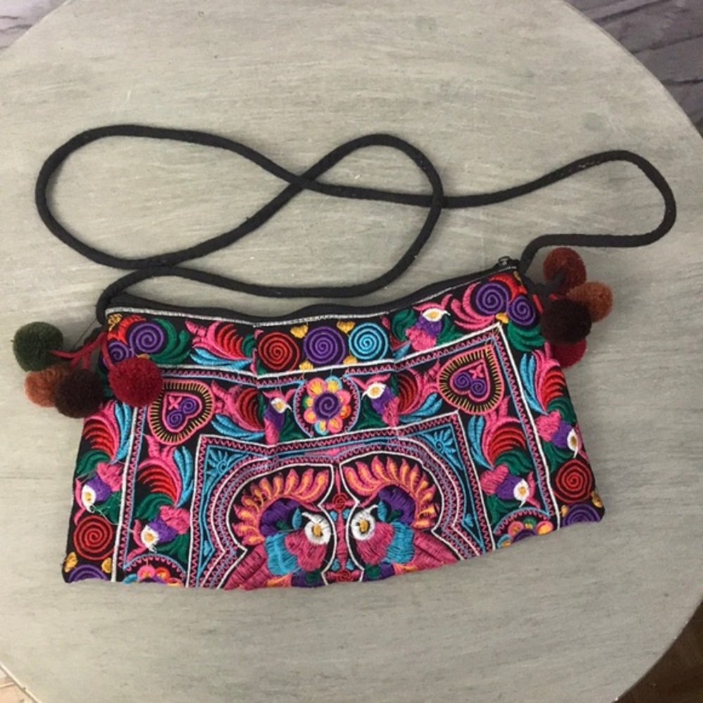 Brightly Colored Embroidered Purse
